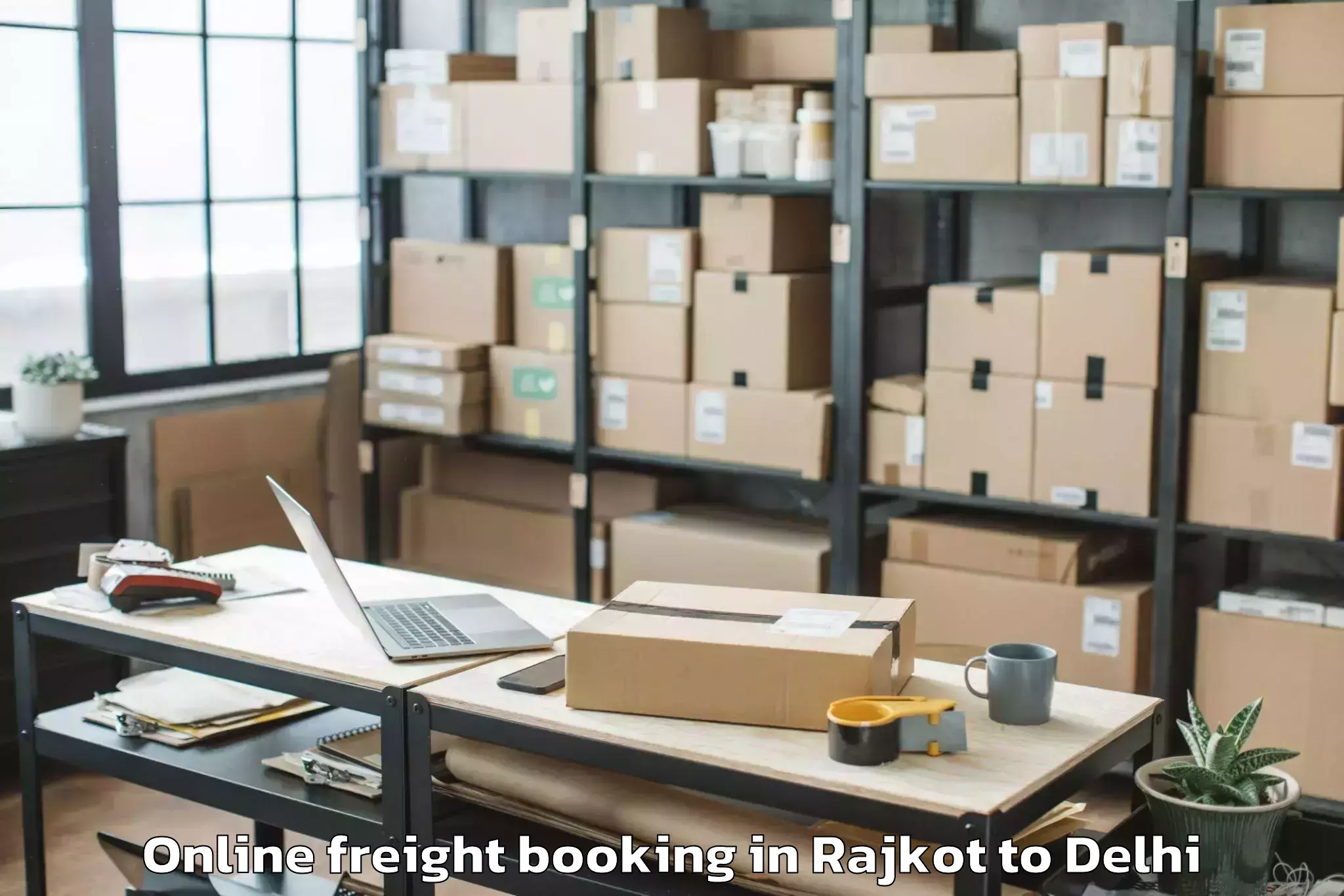 Leading Rajkot to D Mall Paschim Vihar Online Freight Booking Provider